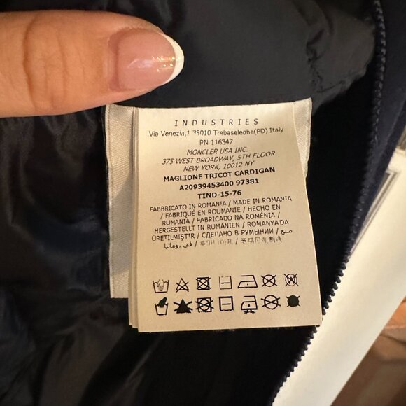 Navy Moncler Maglione Tricot Cardigan - Picture 2 of 5